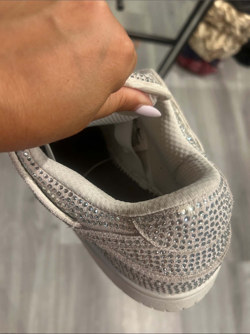 NWT Cactus Plant Flea Market x Swarovski x Nike Dunk Low 'Pure Platinum' Sneaker - Picture 9 of 14